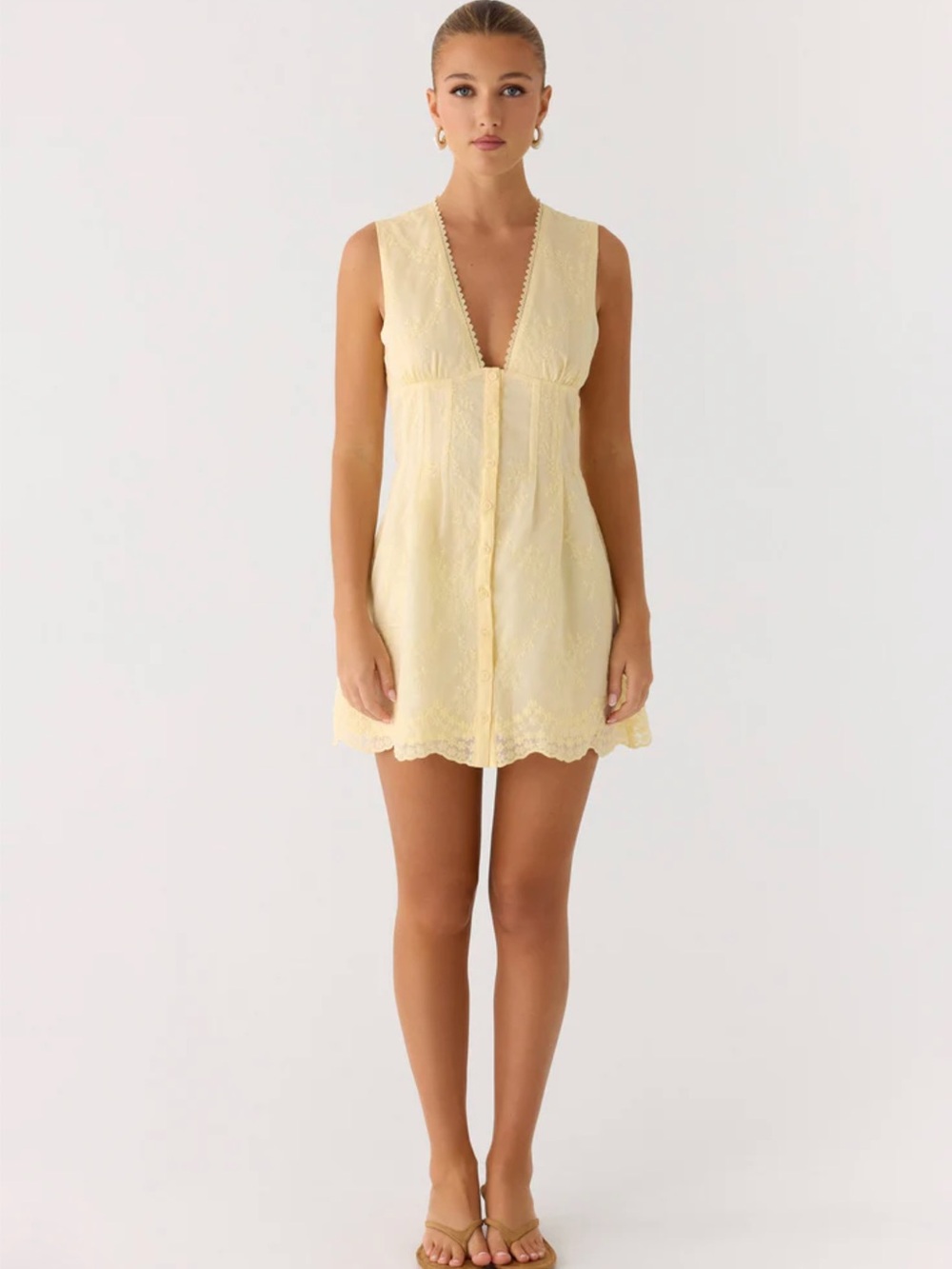 Peppermayo Butter Yellow Burning Bright Mini Dress